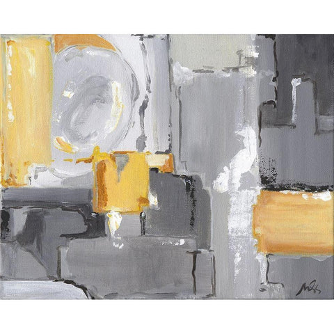 Yellow Abstract Black Modern Wood Framed Art Print by Strong, Molly Susan