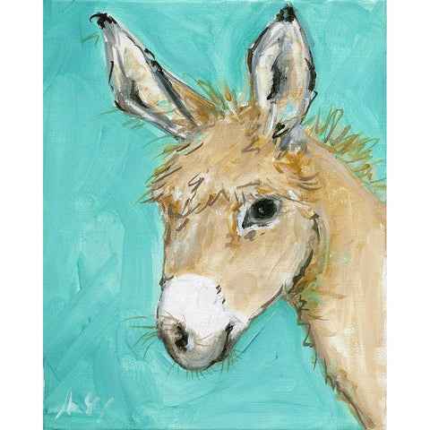 Donkey Black Modern Wood Framed Art Print with Double Matting by Strong, Molly Susan