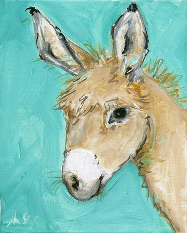 Donkey White Modern Wood Framed Art Print with Double Matting by Strong, Molly Susan