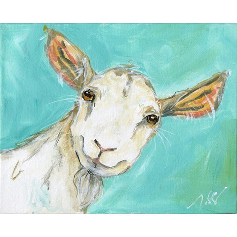 Goat Gold Ornate Wood Framed Art Print with Double Matting by Strong, Molly Susan