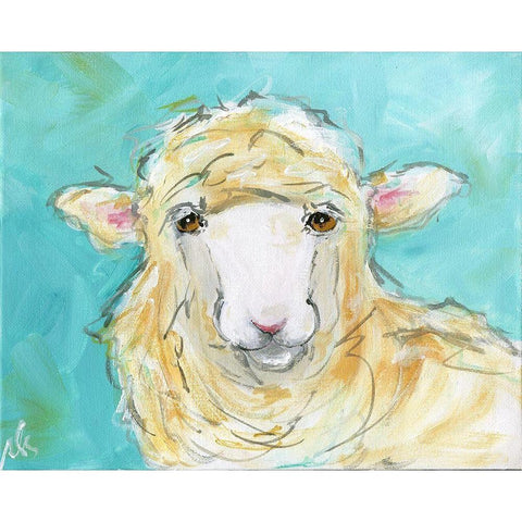 Lamb White Modern Wood Framed Art Print by Strong, Molly Susan