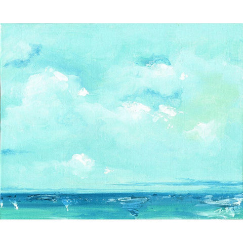 Oceanscape Black Modern Wood Framed Art Print by Strong, Molly Susan