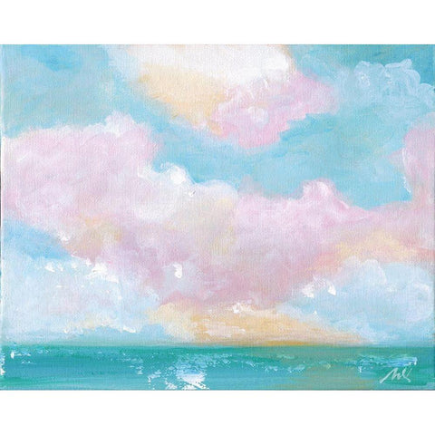 Oceanscape III White Modern Wood Framed Art Print by Strong, Molly Susan