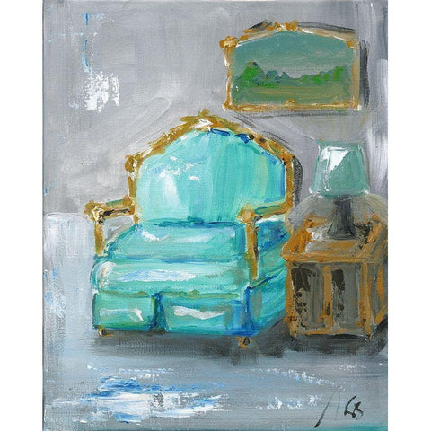 Chair Gold Ornate Wood Framed Art Print with Double Matting by Strong, Molly Susan