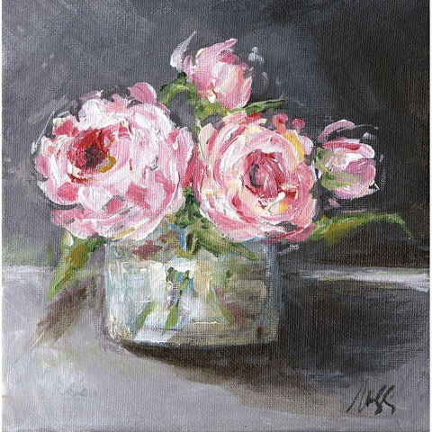 Roses White Modern Wood Framed Art Print by Strong, Molly Susan