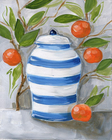 Tangerine White Modern Wood Framed Art Print with Double Matting by Strong, Molly Susan