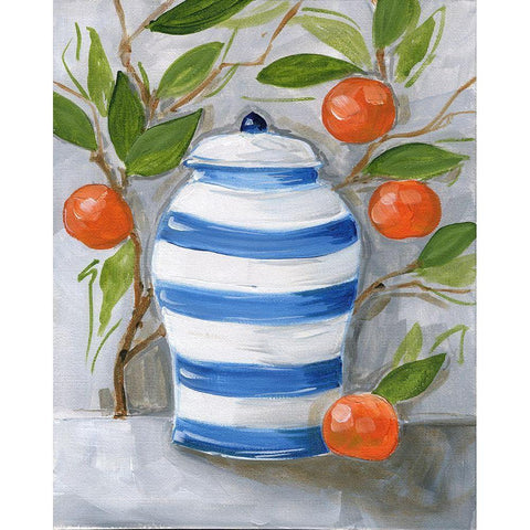 Tangerine Black Modern Wood Framed Art Print by Strong, Molly Susan