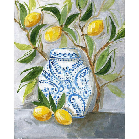 Lemon White Modern Wood Framed Art Print by Strong, Molly Susan