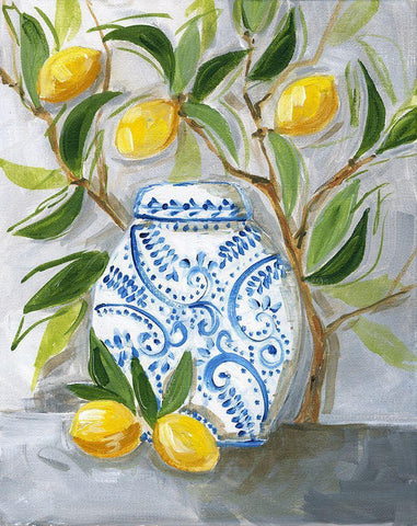 Lemon Black Ornate Wood Framed Art Print with Double Matting by Strong, Molly Susan