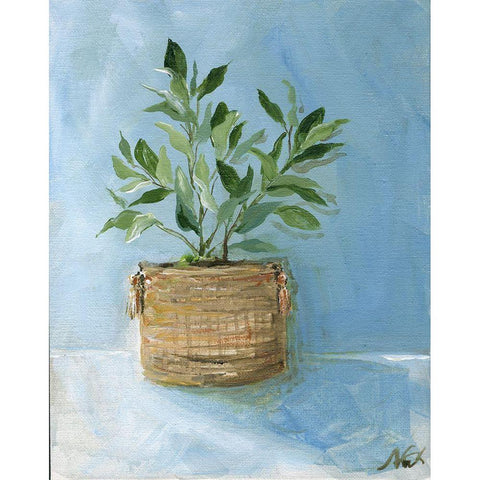 Potted Plant White Modern Wood Framed Art Print by Strong, Molly Susan