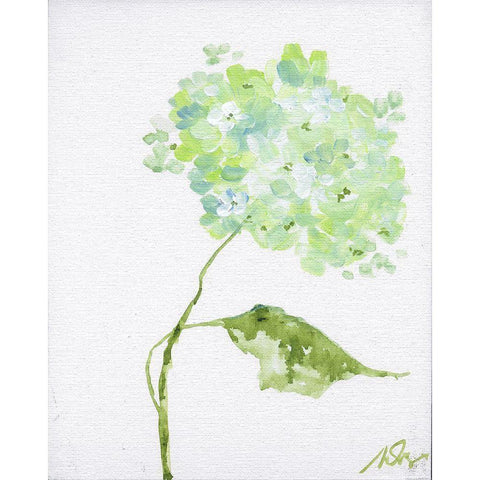 Green Blossoms Gold Ornate Wood Framed Art Print with Double Matting by Strong, Molly Susan