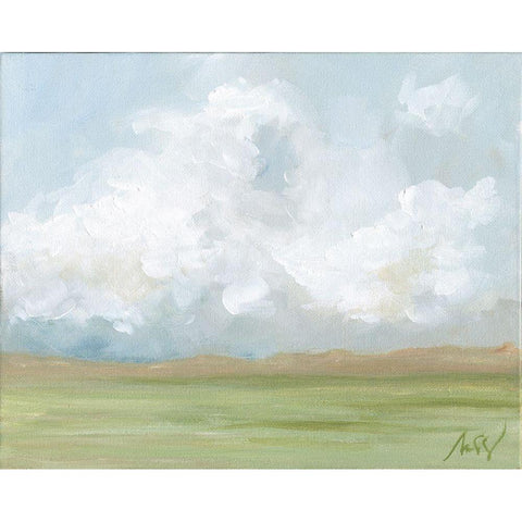 Cloudy Plain Black Modern Wood Framed Art Print with Double Matting by Strong, Molly Susan