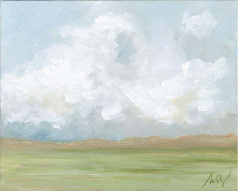 Cloudy Plain White Modern Wood Framed Art Print with Double Matting by Strong, Molly Susan