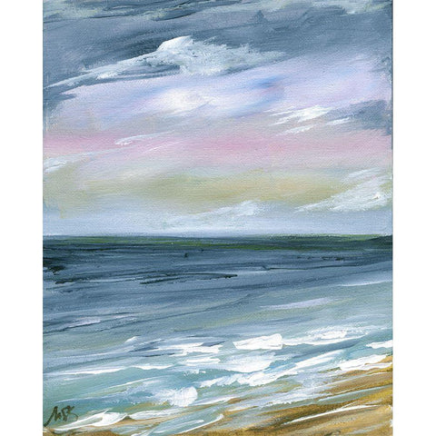 Beach Horizon II Black Modern Wood Framed Art Print by Strong, Molly Susan