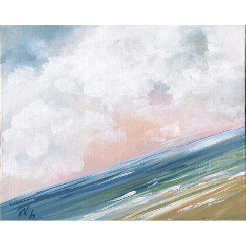 Beach Horizon III Black Modern Wood Framed Art Print by Strong, Molly Susan