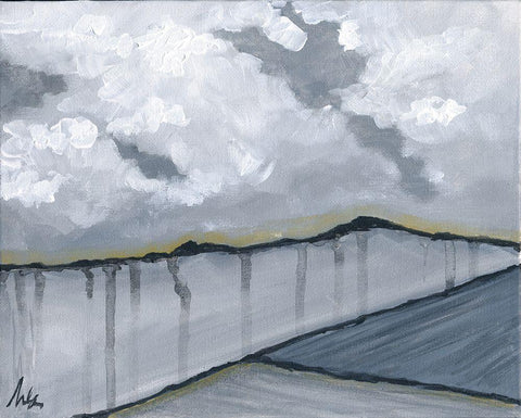 Contemporary Landscape White Modern Wood Framed Art Print with Double Matting by Strong, Molly Susan