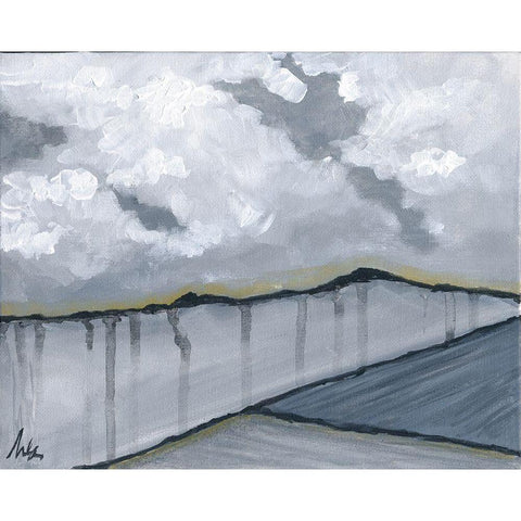 Contemporary Landscape Black Modern Wood Framed Art Print by Strong, Molly Susan