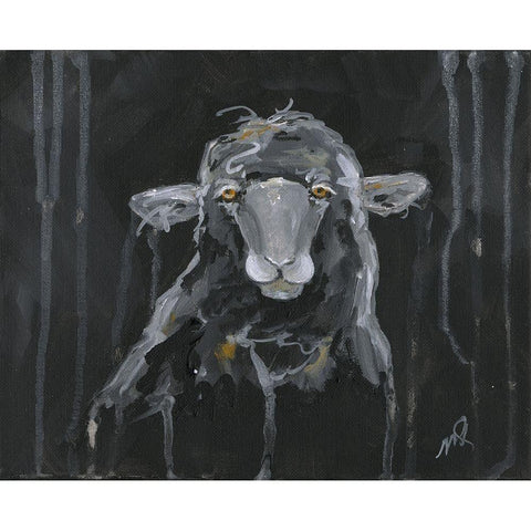 Sheep White Modern Wood Framed Art Print by Strong, Molly Susan