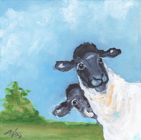 Peeking Black Ornate Wood Framed Art Print with Double Matting by Strong, Molly Susan