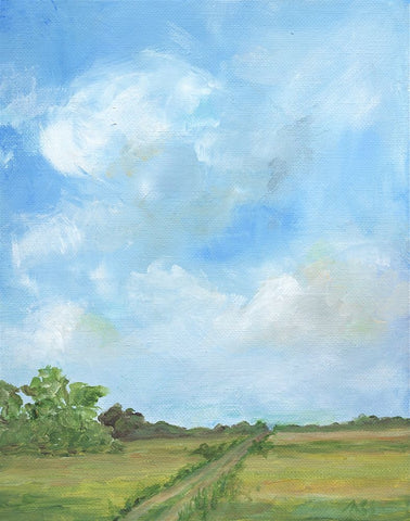 Road Less Traveled White Modern Wood Framed Art Print with Double Matting by Strong, Molly Susan