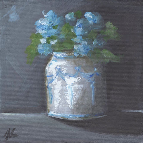 Bluebells Black Modern Wood Framed Art Print by Strong, Molly Susan