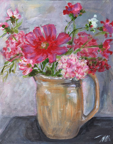 Cosmo in Pink Black Ornate Wood Framed Art Print with Double Matting by Strong, Molly Susan