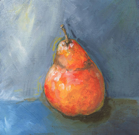 Pear Black Modern Wood Framed Art Print by Strong, Molly Susan