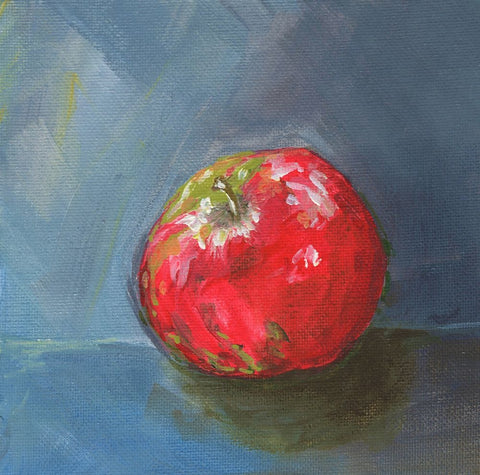 Apple Black Modern Wood Framed Art Print by Strong, Molly Susan