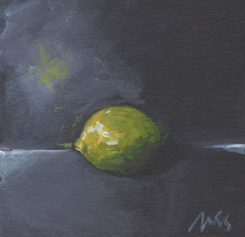 Lime White Modern Wood Framed Art Print with Double Matting by Strong, Molly Susan