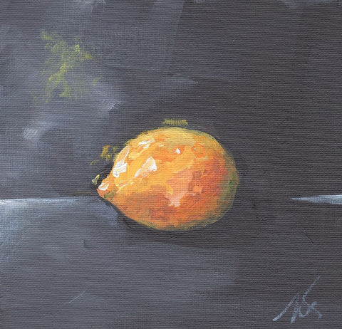 Lemon Black Modern Wood Framed Art Print by Strong, Molly Susan