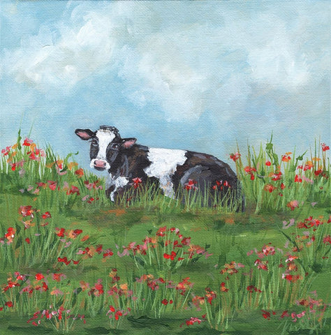 Poppy White Modern Wood Framed Art Print with Double Matting by Strong, Molly Susan