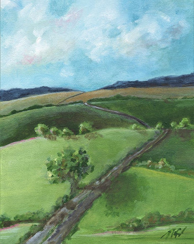 Hill and Dale White Modern Wood Framed Art Print with Double Matting by Strong, Molly Susan