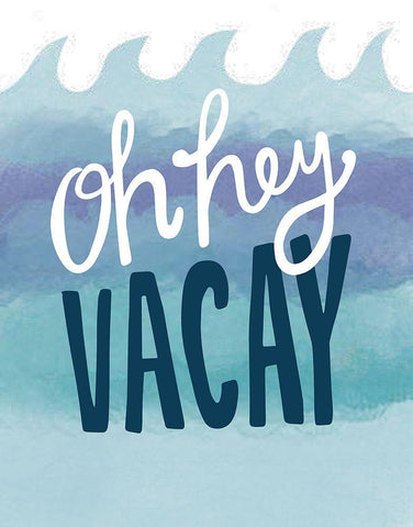 Vacay White Modern Wood Framed Art Print with Double Matting by Rupp, Mariah