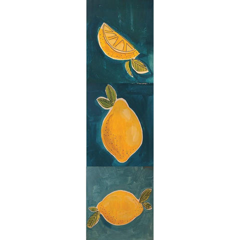 Three Lemons Black Modern Wood Framed Art Print with Double Matting by Rupp, Mariah