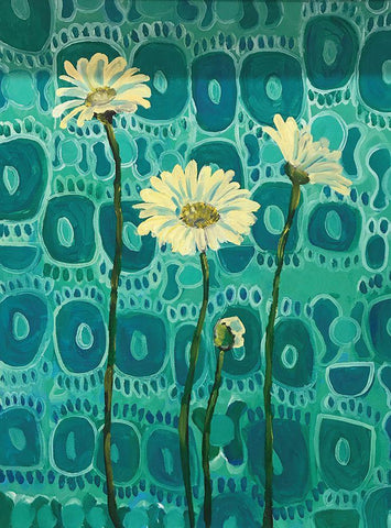 Greek Daisy White Modern Wood Framed Art Print with Double Matting by Rupp, Mariah