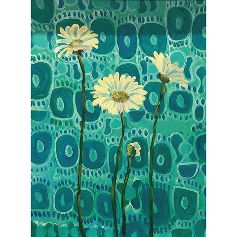 Greek Daisy Black Modern Wood Framed Art Print with Double Matting by Rupp, Mariah