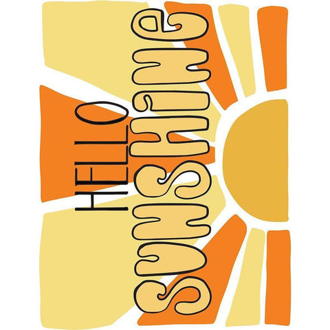 Hello Sunshine White Modern Wood Framed Art Print by Rupp, Mariah