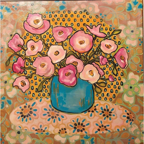 Mixed Florals Gold Ornate Wood Framed Art Print with Double Matting by Rupp, Mariah