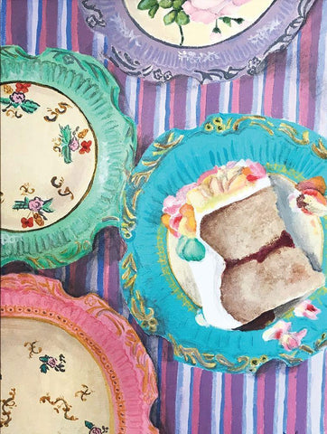 Cake Black Ornate Wood Framed Art Print with Double Matting by Rupp, Mariah