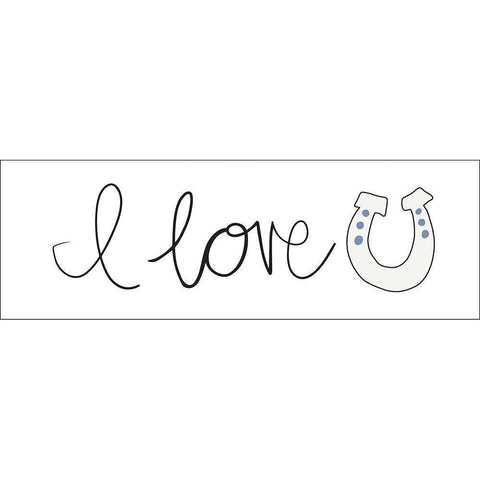 Love U Black Modern Wood Framed Art Print with Double Matting by Rupp, Mariah