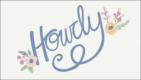 Howdy White Modern Wood Framed Art Print with Double Matting by Rupp, Mariah