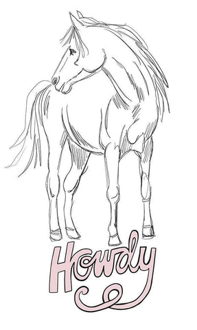 Howdy Horse White Modern Wood Framed Art Print with Double Matting by Rupp, Mariah