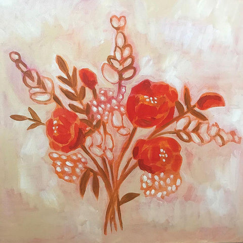 Autumn Bouquet White Modern Wood Framed Art Print by Rupp, Mariah