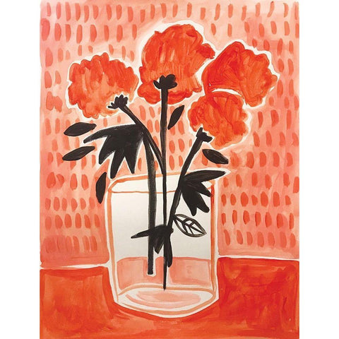 Orange Watercolor Black Modern Wood Framed Art Print with Double Matting by Rupp, Mariah