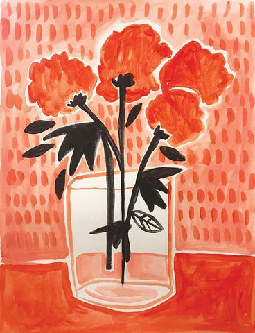 Orange Watercolor White Modern Wood Framed Art Print with Double Matting by Rupp, Mariah