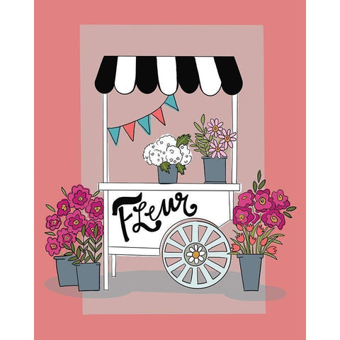 Fleur Cart Black Modern Wood Framed Art Print with Double Matting by Rupp, Mariah