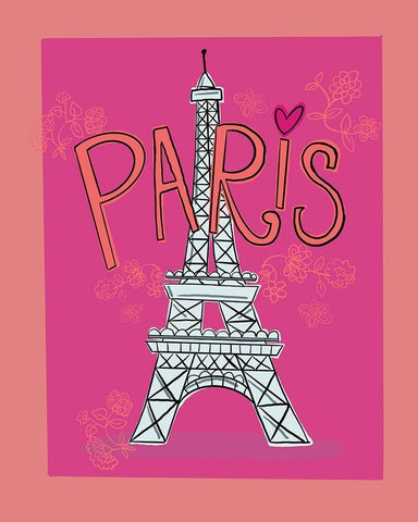 Paris Eiffel White Modern Wood Framed Art Print with Double Matting by Rupp, Mariah