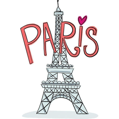 Paris Eiffel White Modern Wood Framed Art Print by Rupp, Mariah