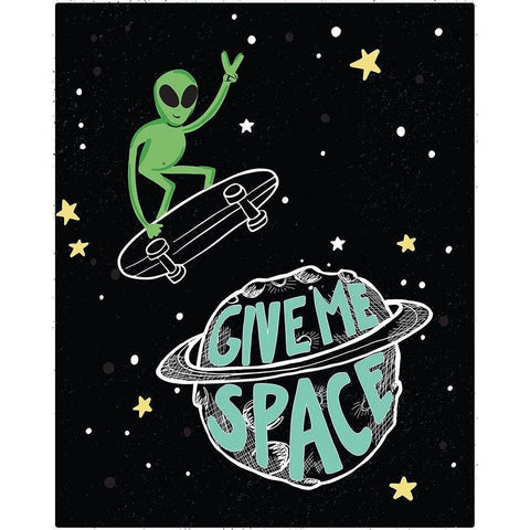 Give Me Space Black Modern Wood Framed Art Print with Double Matting by Rupp, Mariah