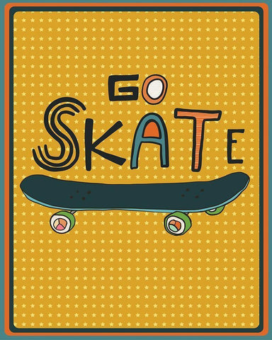 Go Skate Black Ornate Wood Framed Art Print with Double Matting by Rupp, Mariah